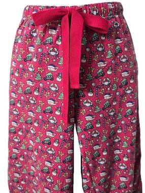 Vineyard Vines Flannel Lounge Pants XXS Pajama Pink Christmas Holiday Crab Whale